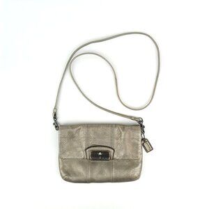 Coach Kristin Platinum Leather Small Shoulder Bag Crossbody Purse